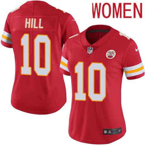 Women Kansas City Chiefs 10 Tyreek Hill Nike Red Vapor Limited NFL Jersey